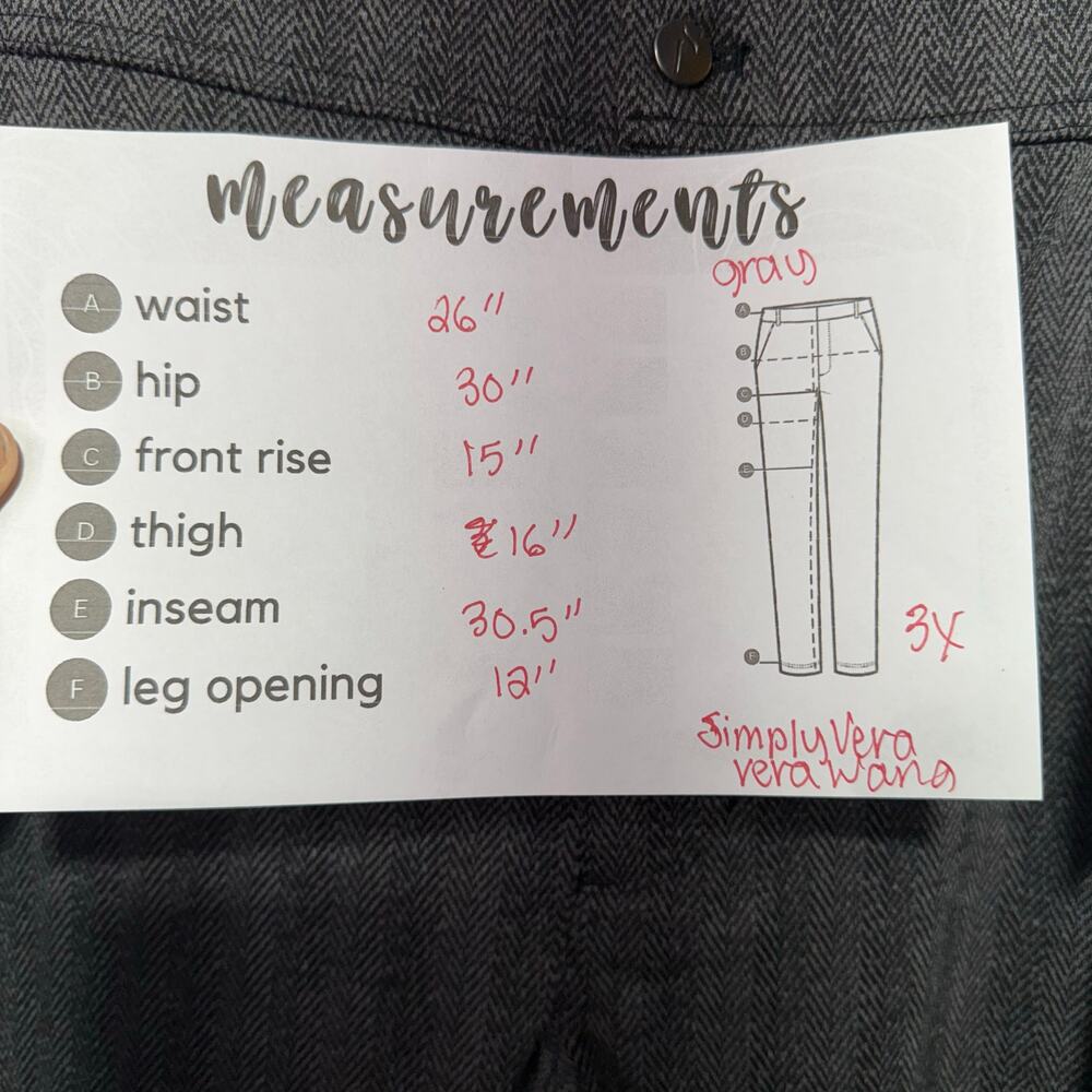 Simply Vera Vera Wang Pants Women’s Size 3X Mid-Rise Bootcut Stretch Gray - Picture 5 of 12